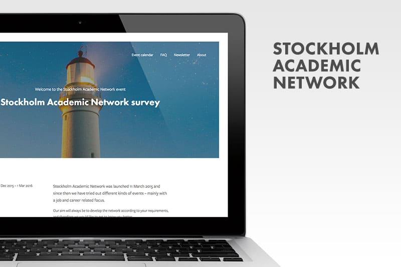 Stockholm Academic Network – hemsida i Wordpress från Bishop Media Webbyrå i Norrköping