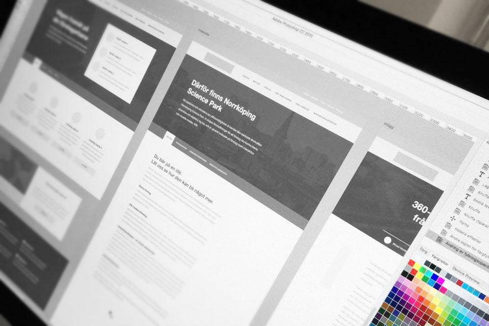 Wireframes – ny hemsida av Bishop Media webbyrå i Norrköping